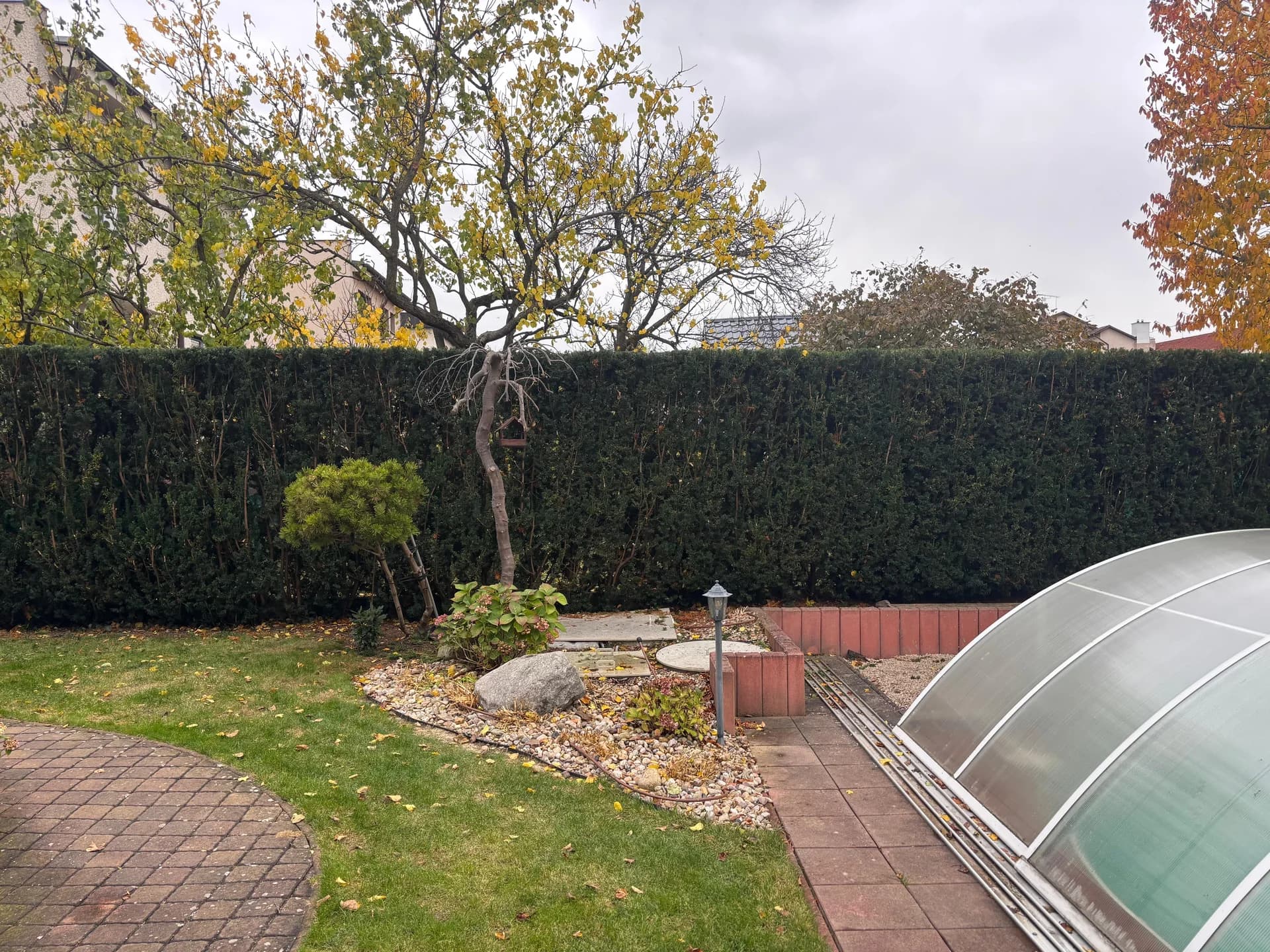 Zahrada s upraveným plotem