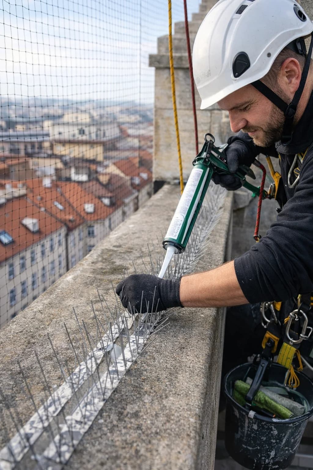 Instalace ochrany proti ptactvu – hrotové systémy ve výškách